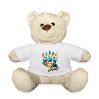 Let's Catch Some Waves - Teddy Bear - white - Front