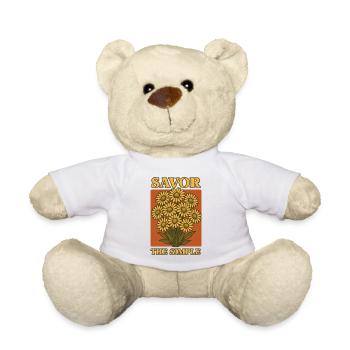 Profite simplement | Les fleurs vivent lentement - Nounours - blanc - Devant
