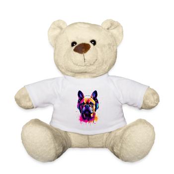 Casques Frenchie Bulldog français - Nounours - blanc - Devant