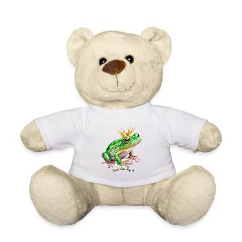 Frosch mit eine Krone Abbildung mit Inschrift - Teddy - Weiß - Vorne
