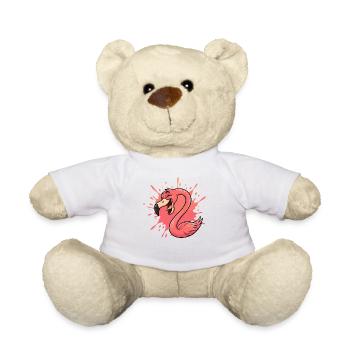 Flamingo Spritz Cartoon Pink - Teddy Bear - white - Front