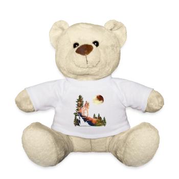 wandern, wanderlust, nachtwandern, mondschein, - Teddy - Weiß - Vorne