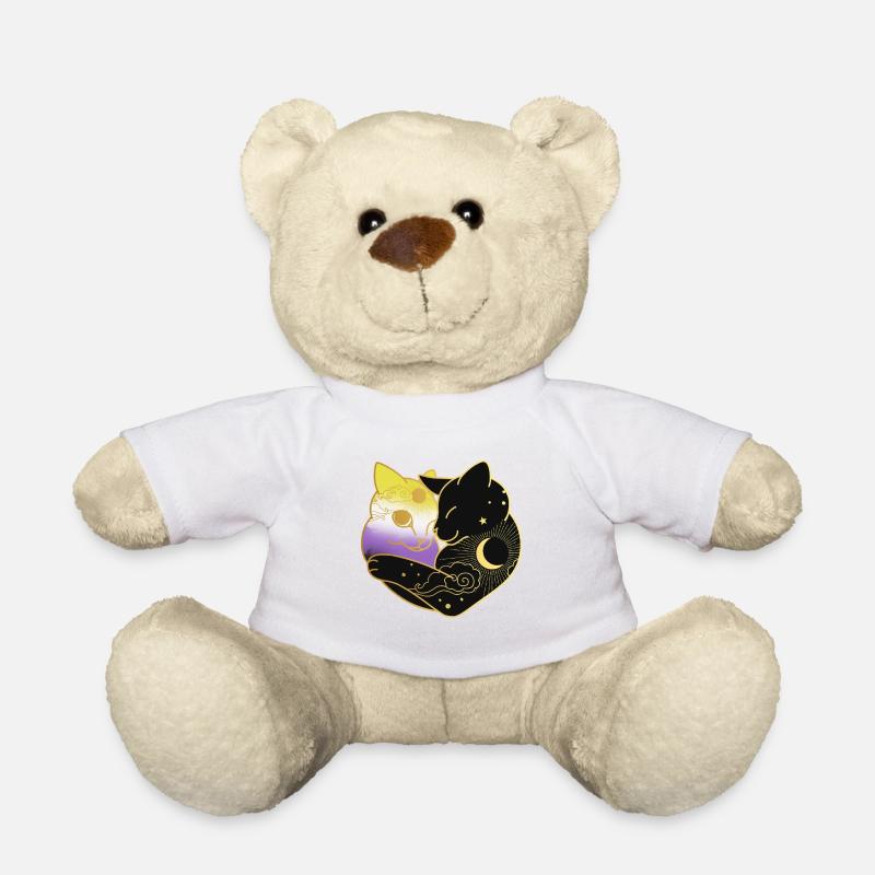 Chat non binaire Celestial Heart Pride Drapeau LGBT - Nounours - blanc