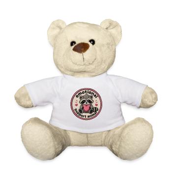 Kuscheltier-Waschbär Herzmotiv - Teddy - Weiß - Vorne