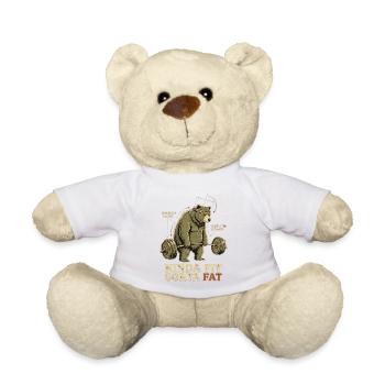 Plutôt en forme, un peu gros ours en haltérophilie - Nounours - blanc - Devant