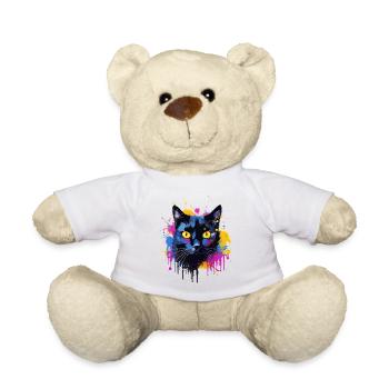 Bunte Bombay-Katzengesicht-Splash-Kunst - Teddy - Weiß - Vorne