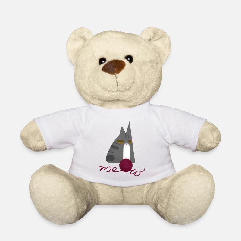 Kitten (gray) - Teddy Bear - white