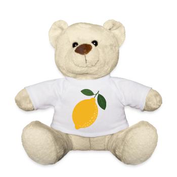Illustration d’agrumes en feuille de citron - Nounours - blanc - Devant