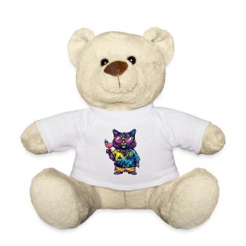 Katze Comic Sommer - Teddy - Weiß - Vorne