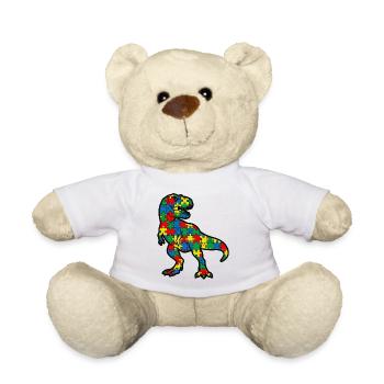 Autism Dinosaur T-Rex Child - Teddy Bear - white - Front