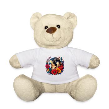 Bunter Adler im Blütenkranz - Teddy - Weiß - Vorne
