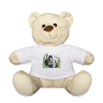 Gorilla und Alien im Dschungel-UFO - Teddy - Weiß - Vorne