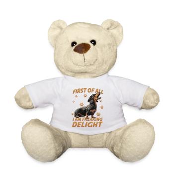 Sausage Dog Dachshund Shorthair Dachshund Dachshund Teckle - Teddy Bear - white - Front