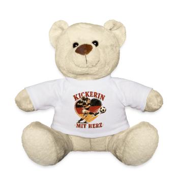 Kickerin Mit Herz – Fußballheldin im Herz - Teddy - Weiß - Vorne