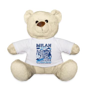 Milan Italy Landmark Skyline Illustration Two Tone - Teddy - Weiß - Vorne