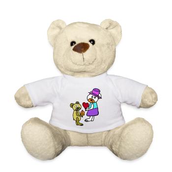 Teddy Ours d’anniversaire des enfants pour la fête des mères - Nounours - blanc - Devant