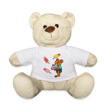 Teddy Kuchen Eis-Motiv Bär Kinder - Teddy Bear - white - Front