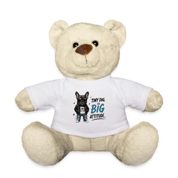 Petit chien : grande attitude, né pour être génial - Nounours - blanc - Devant