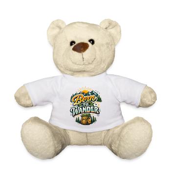 Born to wander in the mountains - Teddy Bear - white - Front