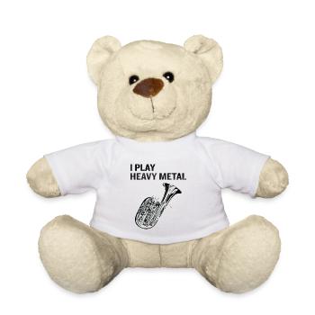 Je joue au festival de cadeaux de tuba heavy metal - Nounours - blanc - Devant