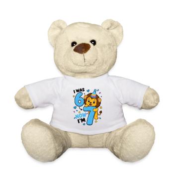  Ich War 6, Jetzt Bin Ich 7 Löwe 7. - Teddy Bear - white - Front