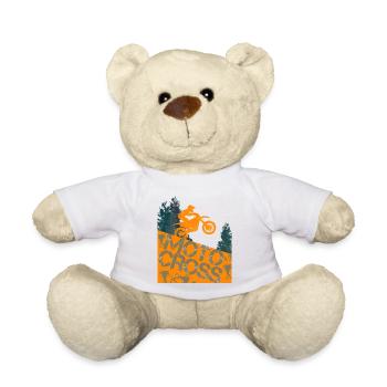 Motard de motocross avec moto et conception de moto - Nounours - blanc - Devant