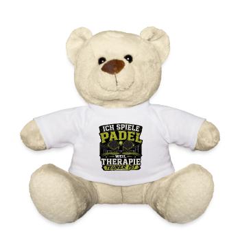 Padel Therapie Sport Humor Motiv - Teddy - Weiß - Vorne