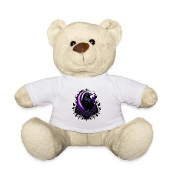Lila Mondkrähe mit Rosen - Teddy - Weiß - Vorne