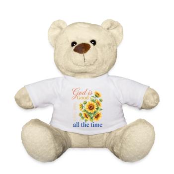 God Is Good All The Time Christian Sunflower - Teddy Bear - white - Front