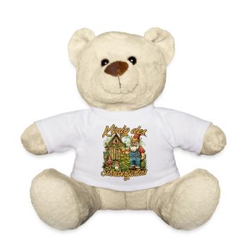 Schrebergarten Laube Gemüsebeet Gartenkönig Humor  - Teddy - Weiß - Vorne