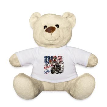  USA Too Free To Care Biker Hahn Motorrad Freedom - Teddy - Weiß - Vorne