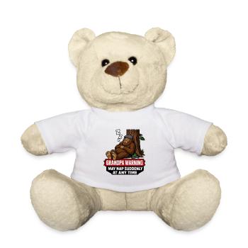 Bigfoot Grandpa Warning May Nap Suddenly at Any  - Teddy Bear - white - Front
