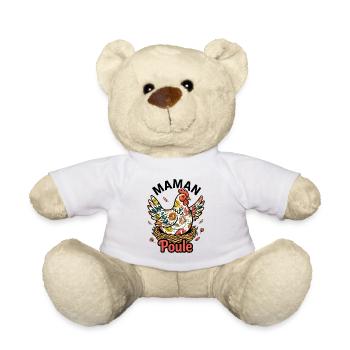 Maman Poule Motif Floral Fête Des Mères - Nounours - blanc - Devant