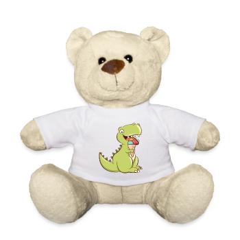 Süßer Dino mit Eis – Cute T-Rex Treat - Teddy - Weiß - Vorne