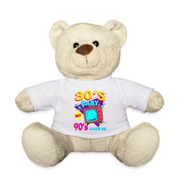 80s Baby 90s Made Me Neon - Teddy Bear - white - Front