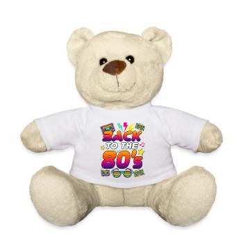 Back to the 80s Neon Retro Vibe - Teddy Bear - white - Front
