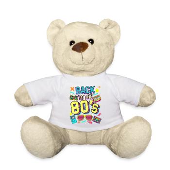 Back to the 80s Neon Retro Motif - Teddy Bear - white - Front