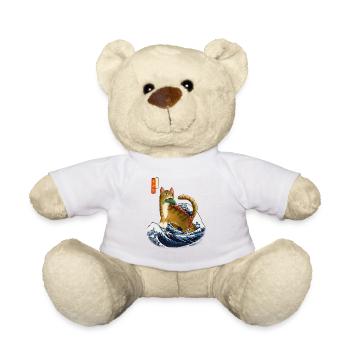 Kaiju Cat Funny Japanese Monster Gift - Teddy Bear - white - Front