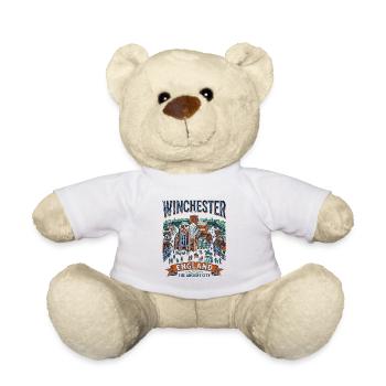 Winchester England Cathedral Tudor Houses City - Teddy Bear - white - Front
