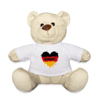 Schwarz-Rot-Gold Herz – Germany - Teddy - Weiß - Vorne