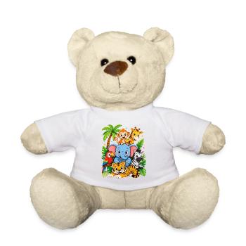 Jungle Tierfreude Cartoon - Teddy - Weiß - Vorne