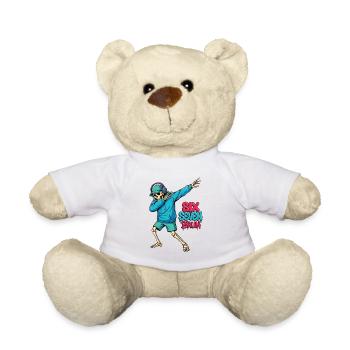 67 Skeleton Bruh Streetwear Shirt - Teddy - Weiß - Vorne