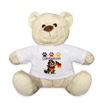 Deutschland Hund mit Flagge Pfoten - Teddy - Weiß - Vorne