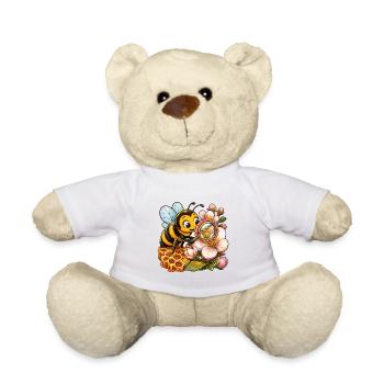 Biene Honig Imker Honigwabe Blumen Wiese Insekt - Teddy - Weiß - Vorne