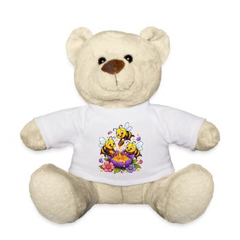 Biene Honig Imker Honigwabe Blumen Wiese Insekt - Teddy - Weiß - Vorne