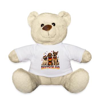 Drei Hunde Deutschland Flaggenlook - Teddy - Weiß - Vorne