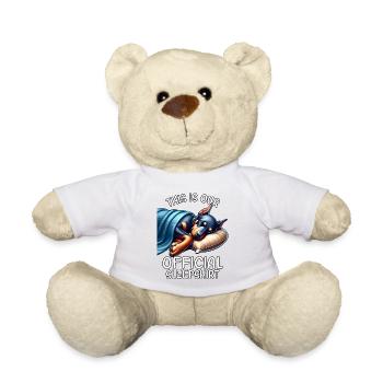 Chemise de nuit drôle de doberman - Nounours - blanc - Devant