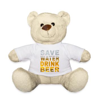 Save Water Drink Beer JGA Bier Spruch für Malle - Teddy - Weiß - Vorne