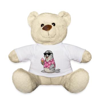 Seal in the Hawaiian Breeze - Teddy Bear - white - Front
