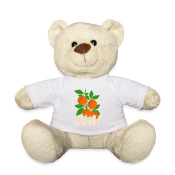 Olá Retro Orange Plants Holiday Greeting - Teddy Bear - white - Front